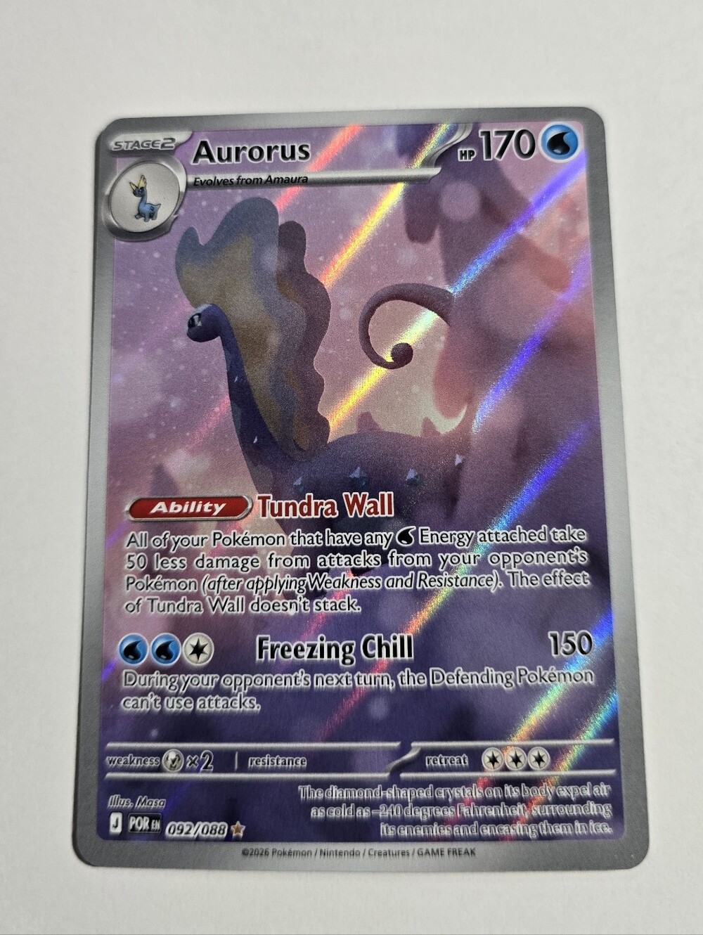 Pokémon Aurorus 092/078 - Illustration Rare - Perfect Order - Near Mint